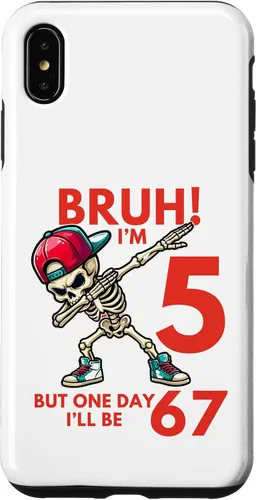 Vista 11 de Bruh I'm 5 But One-Day I'll Be 67 Retro 5th Birthday Kids Case for iPhone 17