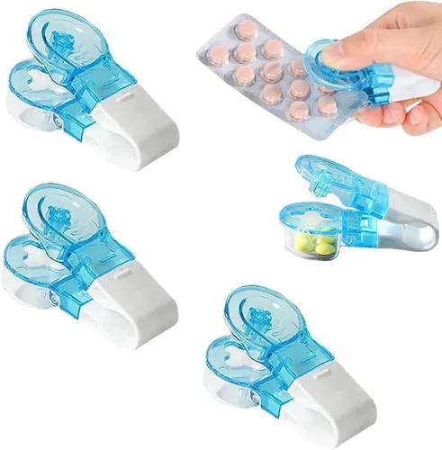 Vista 7 de Pastillero portátil, dispensador portátil de pastilleros, caja de almacenamiento de medicamentos, fácil de sacar píldoras del paquete para ancianos