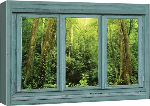 Vista 38 de Cuadro decorativo con diseño de ventana moderna blanca con vista, de la marca Wall26®