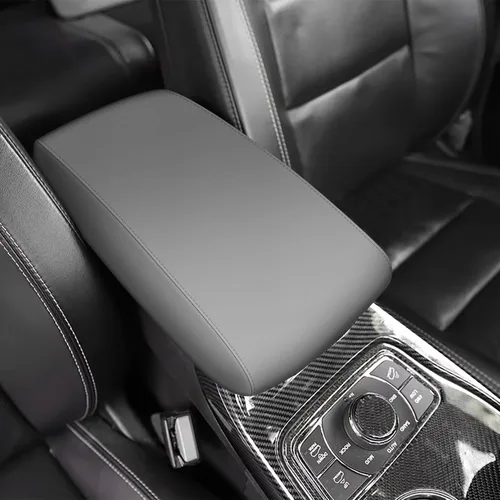Vista 11 de AOMSAZTO Fundas de cuero negro para apoyabrazos de Grand Cherokee 2011-2021 para Jeep Cojín de consola para Grand Cherokee (no para 2022)