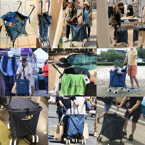 Vista 7 de Carrito de compra plegable – Versacart Transit Utility Cart – Transporta hasta 120 libras (resistente al agua, lona resistente)