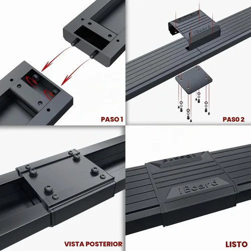 Vista 3 de APS 6in Black Stainless Steel Running Boards Compatible with Ram ProMaster 136in 159in Wheelbase 14-26