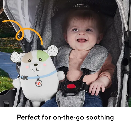 Vista 4 de Fisher-Price Juguete para Bebé Vibraciones Calmantes Cachorro Tranquilizador Peluche Máquina de Sonido Portátil con Vibraciones para Recién Nacidos