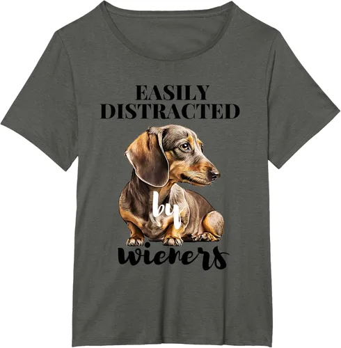 Vista 39 de Easy Distracted By Wieners Dachshund - Camiseta divertida para perro Weiner, Azul