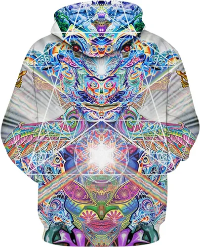 Vista 2 de Hisayhe Men Women Novelty Pullover Hoodies Trippy 3D Printed Sweatshirt