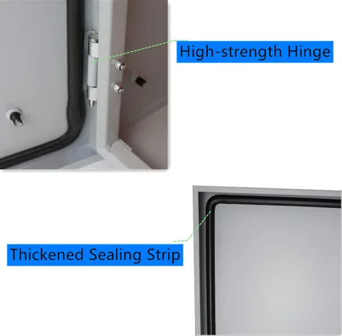 Vista 5 de Caja eléctrica de acero laminado en frío de 16 x 16 x 8 pulgadas, caja eléctrica gruesa para interiores y exteriores, con placa de montaje IP66