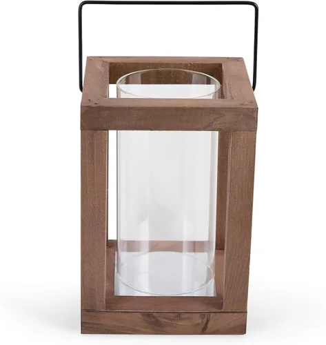 Vista 2 de Koehler 10015437 - Farol rústico de madera para jardín, de 9 pulgadas, sin tamaño, color marrón