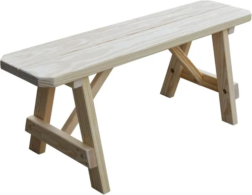 Vista 53 de Furniture Barn USA Banco tradicional de pino tratado a presión de 2 pies, tinte de cedro