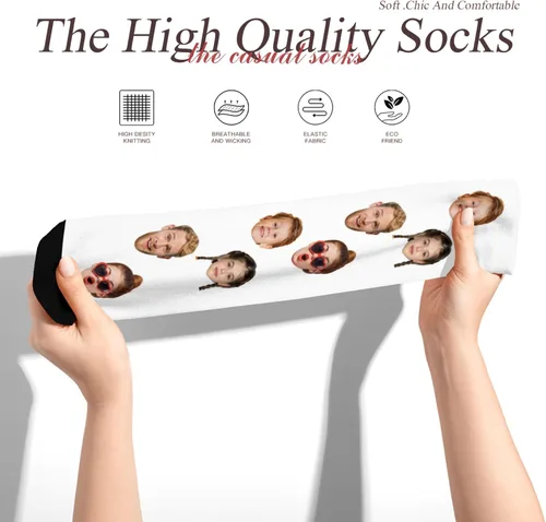 Vista 3 de Artsadd Calcetines personalizados Divertidos calcetines personalizados con imagen Regalos para hombres, papá, Día del Padre, cumpleaños