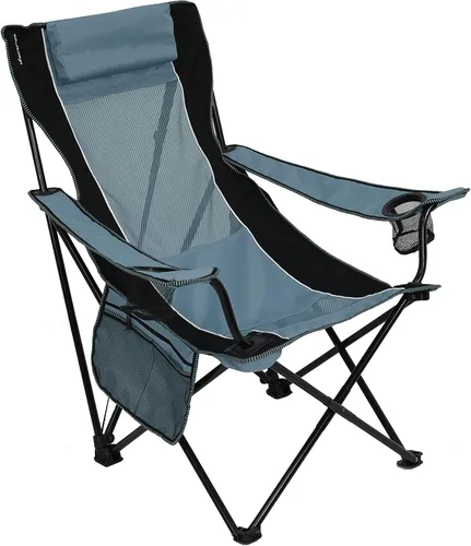 Vista 4 de Kijaro Silla plegable para campamento: disfruta del aire libre en esta silla al aire libre con un portavasos integrado y organizador lateral