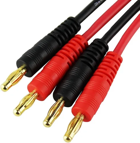 Vista 5 de 2 unids EC5 Macho Conector Enchufe 0.157 in Banana Plugs Cargador de Batería Cable Cable de Silicona 11.8 in 11.8 pulgadas (Paquete de 2)