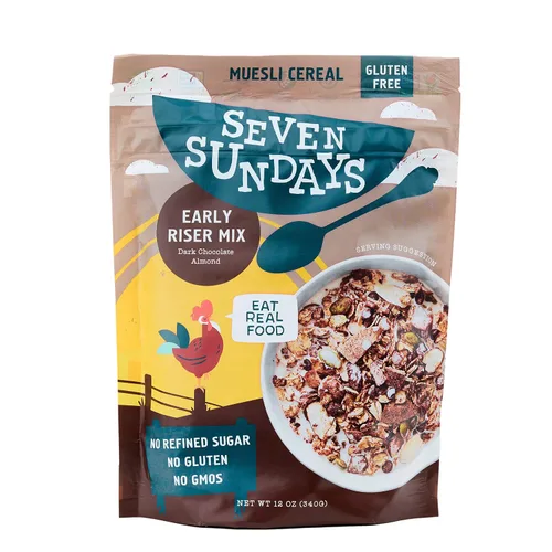 Vista 19 de Seven Sundays Farmers Market - Cereal orgánico Muesli de grosella y almendra, bolsa de 12 onzas, certificado sin gluten, sin OMG, sin azúcar