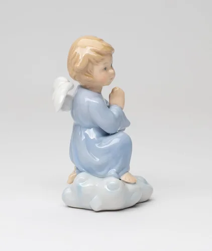 Vista 4 de Cosmos Gifts 10424 - Figura inspiradora de porcelana fina con ángel, 4 1/4 pulgadas
