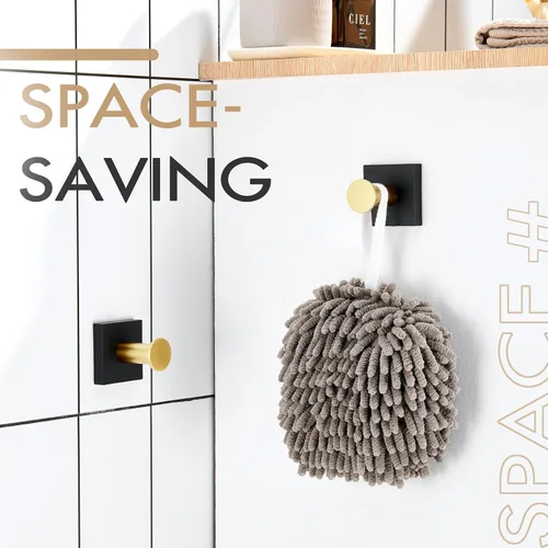 Vista 9 de KOKOSIRI Ganchos para bata, ganchos para toallas de baño, para pared, armario, cocina, toallas colgantes, accesorios de baño, color negro con acero