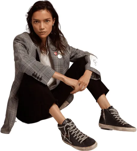 Vista 6 de Golden Goose Slide Classic Leather Upper Studs Womens Distressed Sneakers