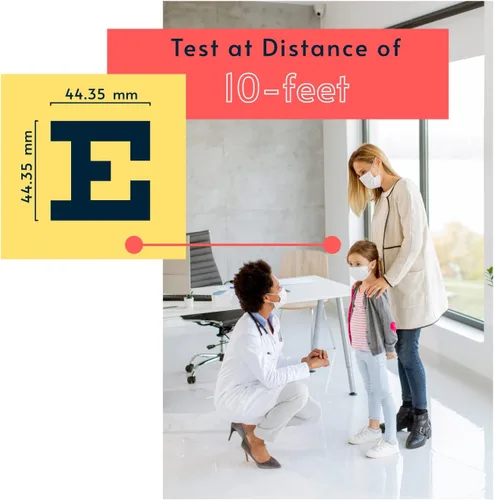 Vista 2 de TRUSTY Gráfico ocular Snellen para exámenes oculares a 10 pies