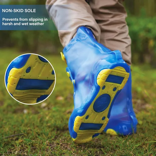 Vista 5 de Cubiertas para zapatos de lluvia para niños, impermeables, reutilizables, para zapatos Para niños y niñas
