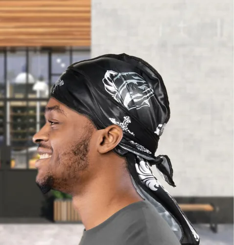 Vista 86 de Art Silky Durag con colas largas y anchas, durags de tela de seda suave satinada para mayor comodidad y compresión