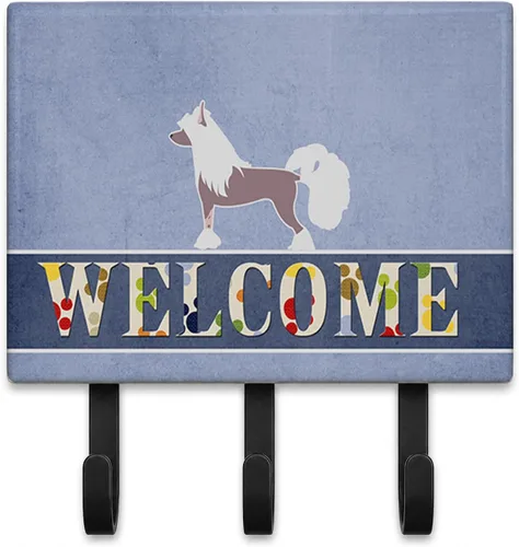 Vista 12 de Caroline's Treasures Afghan Hound - Gancho de pared de bienvenida, triple, multicolor Afghan Hound Welcome artwork on ceramic tile with three