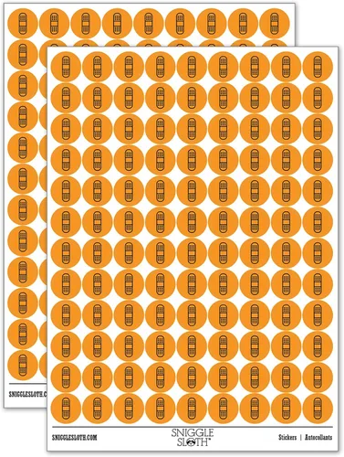 Vista 9 de Vendaje de lesiones médicas más de 200 pegatinas redondas - acabado brillante - tamaño de 0.50 pulgadas - negro