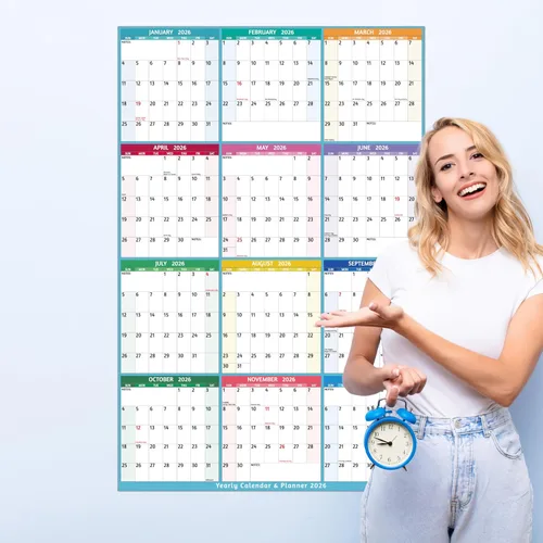 Vista 7 de Calendario anual de pared 2026 – Calendario anual grande 2026 vetical, enero 2026 – diciembre 2026, 25.2 x 38.2 pulgadas (abierto), calendario 2026