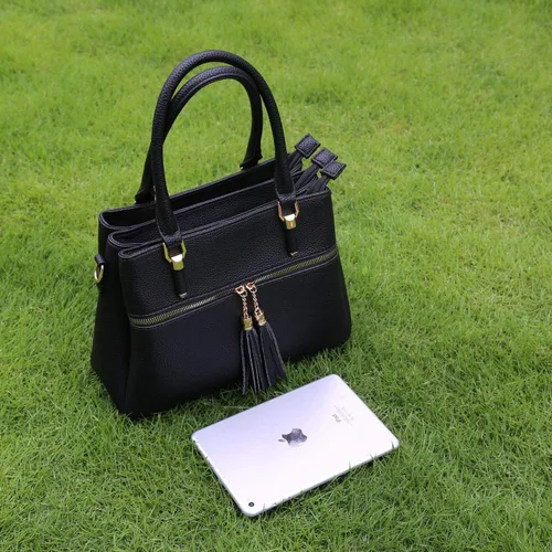 Vista 3 de KKXIU Bolsos tipo satchel para mujer con asa, bolsos de hombro y carteras con bolsillos y cremallera, bolsos cruzados de cuero