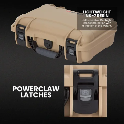 Vista 2 de NANUK Hard Case with Custom Foam Insert for Glock, IP67 Waterproof & Crushproof, Rugged Construction for Ultimate Protection, Made in Canada Canela