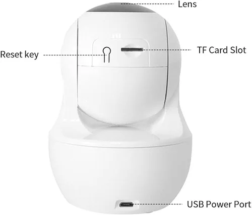 Vista 9 de N_EYE Cámara de seguridad WiFi para el hogar, monitor de bebé, cámara IP inalámbrica con visión nocturna, almacenamiento en la nube de audio