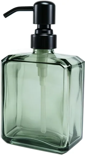 Vista 16 de Dispensador de jabón de vidrio ámbar rectangular, bomba negra, 13.5 Botella ámbar con bomba negra