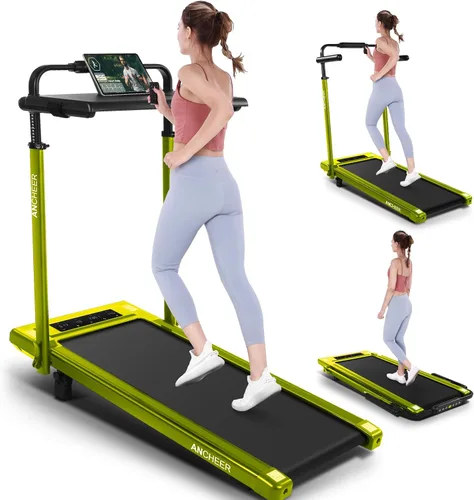 Vista 16 de ANCHEER Cinta de correr con inclinación del 12%/15%, almohadilla plegable con barra de asa, capacidad de 320-450 libras debajo del escritorio