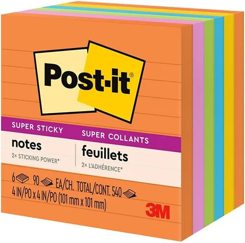 Vista 8 de 3M 6756SSUC Post-it - Notas SS recicladas forradas, 4 x 4, colores de Río de Janeiro, 6/paquete