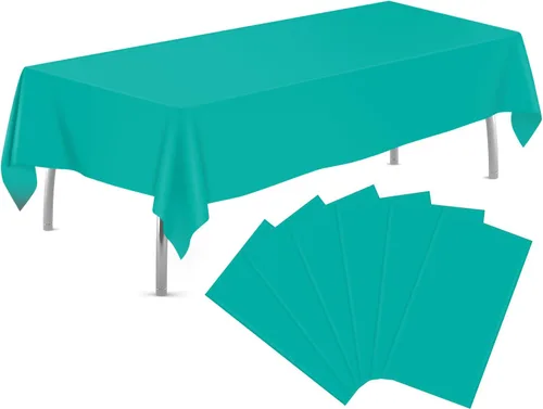 Vista 38 de tujol Paquete de 6 manteles de plástico de 84 pulgadas, manteles redondos desechables, manteles de plástico para fiestas