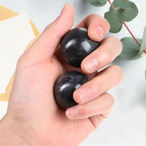 Vista 7 de MAGICLULU Bolas de Baoding sólidas, bolas de masaje para ejercicio de salud chino, bolas de masaje de piedra de mármol, bolas de baoding