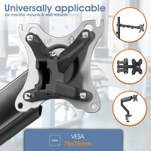 Vista 5 de 3IDEE Adaptador de montaje VESA para monitor HP (524sa, 524sf, 524sw, 527sa, 527sf, 527sw, 532sf, M22f, M24f, M27f, M32f) - Adaptador de montaje