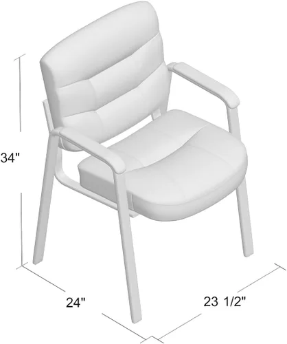 Vista 2 de Boss Office Products Silla de invitados de LeatherPlus con respaldo medio ejecutivo en negro