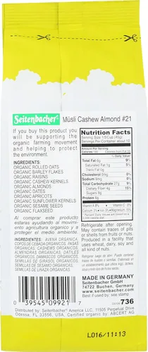 Vista 2 de Seitenbacher, Muesli No21Anacardos Y Albaricoques Orgánicos