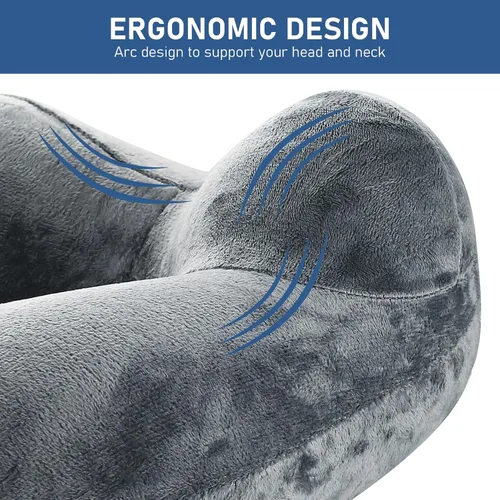 Vista 10 de Almohadas inflables de viaje para dormir, almohada inflable para el cuello para viajar, almohadas inflables para el cuello de viaje para aviones