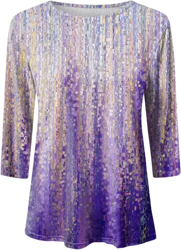 Vista 3 de Yubnlvae Shirts for Women Loose Fit 2023 Dressy Trendy Casual Long Sleeve Lightweight Graphic Soft Crew Neck Sweatshirts