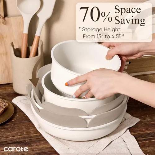 Vista 3 de CAROTE 26pcs Pots and Pans Set Non Stick, Cookware Set Detachable Handle