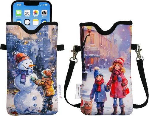 Vista 106 de Tainada Funda Estuche Bolsa de Neopreno para Teléfono para Hombres y Mujeres con Correa Cruzada/Cordón para el Cuello para iPhone 17/16/15 Pro Max