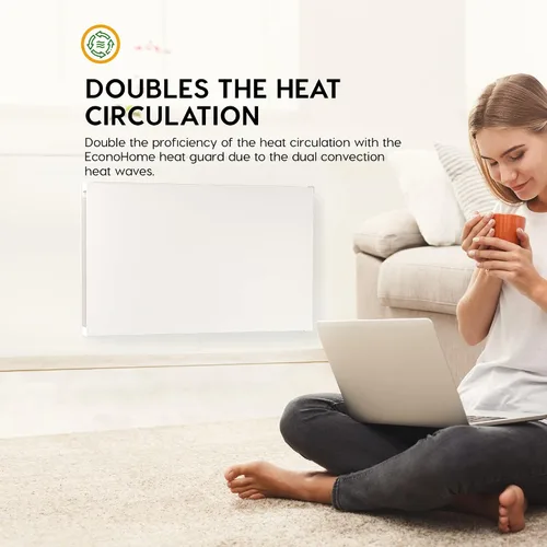 Vista 4 de EconoHome - Protector de calor para panel de calentador de convector de espacio de montaje en pared de 600 W, versión más segura, reduce