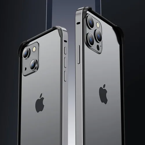Vista 8 de Funda de metal para iPhone 15 Pro, aleación de aluminio + marco de parachoques de TPU, ajuste delgado, sin respaldo, excelente disipación de calor