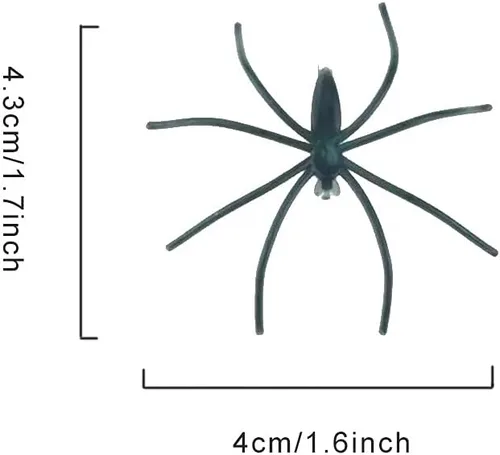 Vista 2 de 20 arañas de plástico aterradoras pequeñas de broma de araña falsa para decoración de Halloween