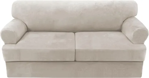 Vista 39 de H.VERSAILTEX Funda para sofá de 2 piezas, fundas para sillón con cojines en forma de T, funda para sofá de terciopelo grueso, protector de muebles