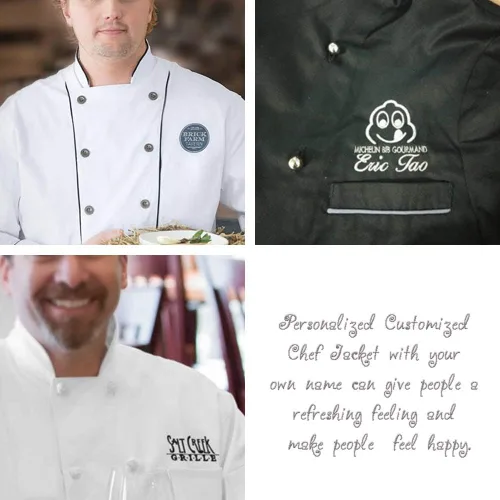 Vista 3 de Chaqueta de Chef personalizada para hotel, cocina, restaurante, chaleco