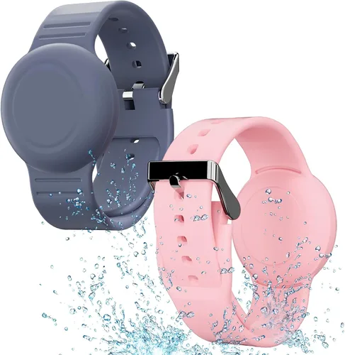 Vista 11 de Pulsera impermeable compatible con Airtag (1ª y 2ª generación) para niños Negro/Azul Marino