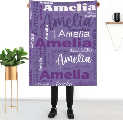 Vista 14 de Mantas personalizadas con nombre para niños, mantas de bebé personalizadas para niñas y niños con nombre, mantas de bebé personalizadas con nombre