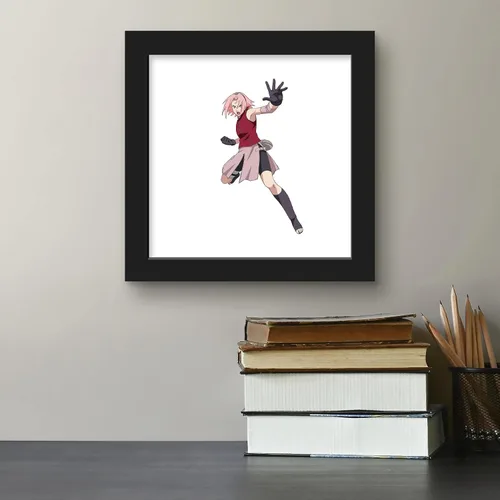 Vista 5 de Trends International Gallery Pops Naruto Shippuden - Arte de pared Sakura Haruno, versión enmarcada negra, 12 x 12 pulgadas