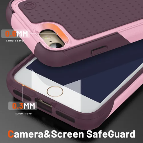 Vista 171 de Jeylly Funda para iPhone SE/Funda para iPhone 5S, Exterior de Plástico Duro que Absorbe Golpes + Interior de Silicona de Goma Defensor contra