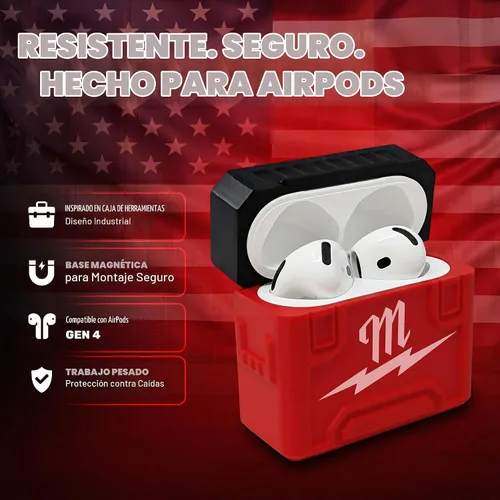 Vista 2 de Funda para AirPod 4 para Milwaukee Packout, diseño de caja de herramientas duradera, fabricada en Estados Unidos